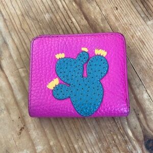 Fossil bifold colorful cactus leather wallet